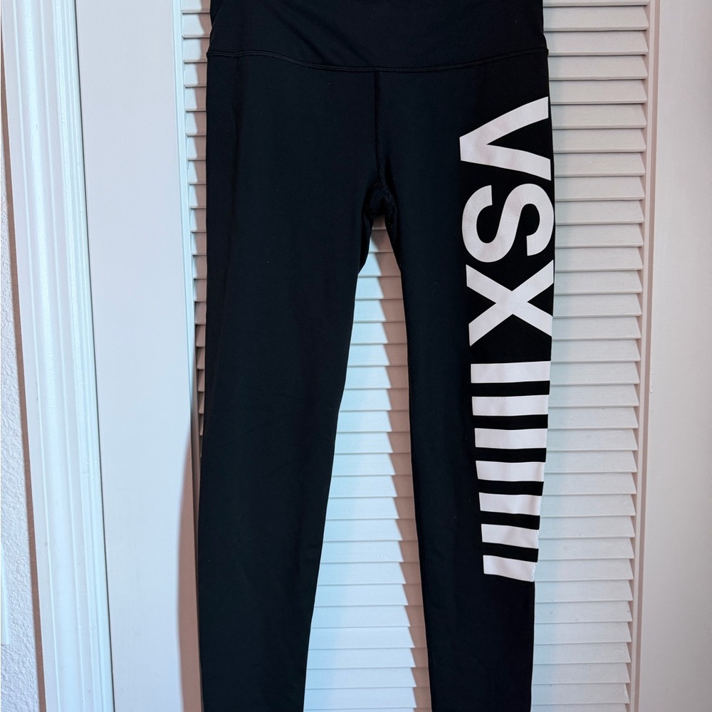 VSX Black Leggings with White Logo